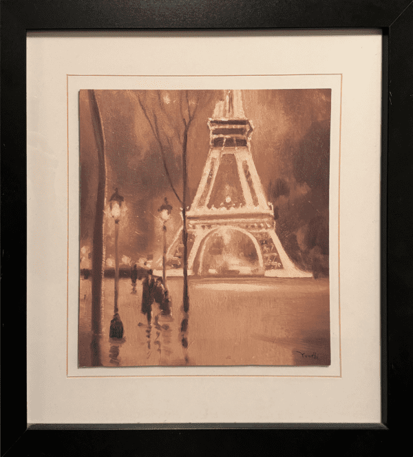 Eiffel Tower, couple, rain